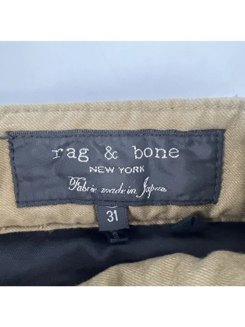 Rag & Bone Men's Brown Chino Pants Size 31x30 Cotton Straight Leg